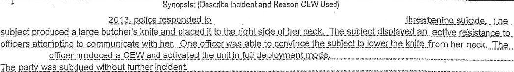Taser Files: What we found in 594 pages of Taser incident reports - image