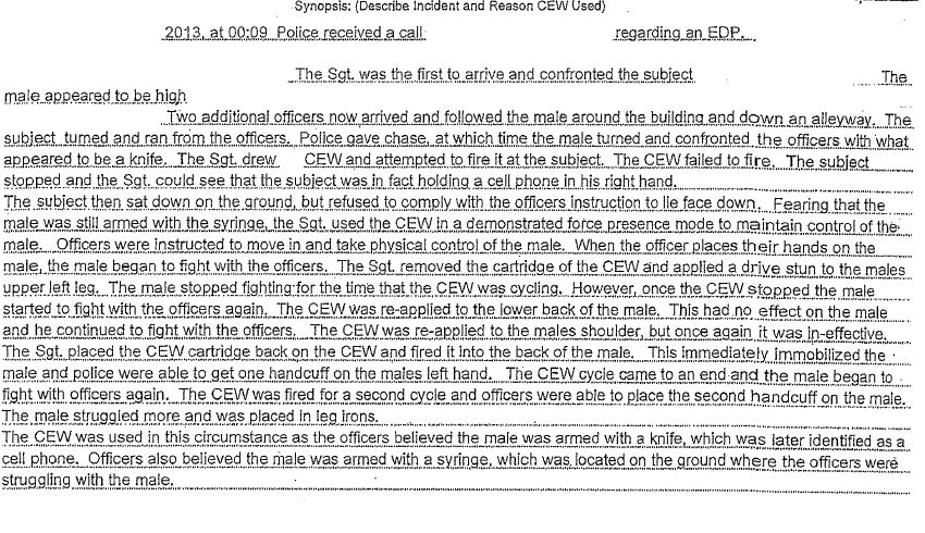 Taser Files: What we found in 594 pages of Taser incident reports - image