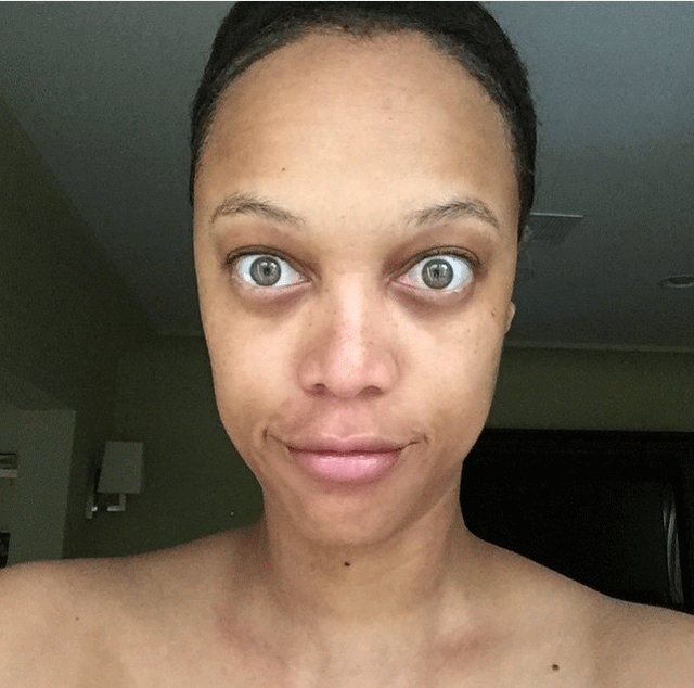 Photos of supermodels typically go through heavy airbrushing, but Tyra Banks decided to share her bare, makeup-free face to send a message to women about being confident in their skin.