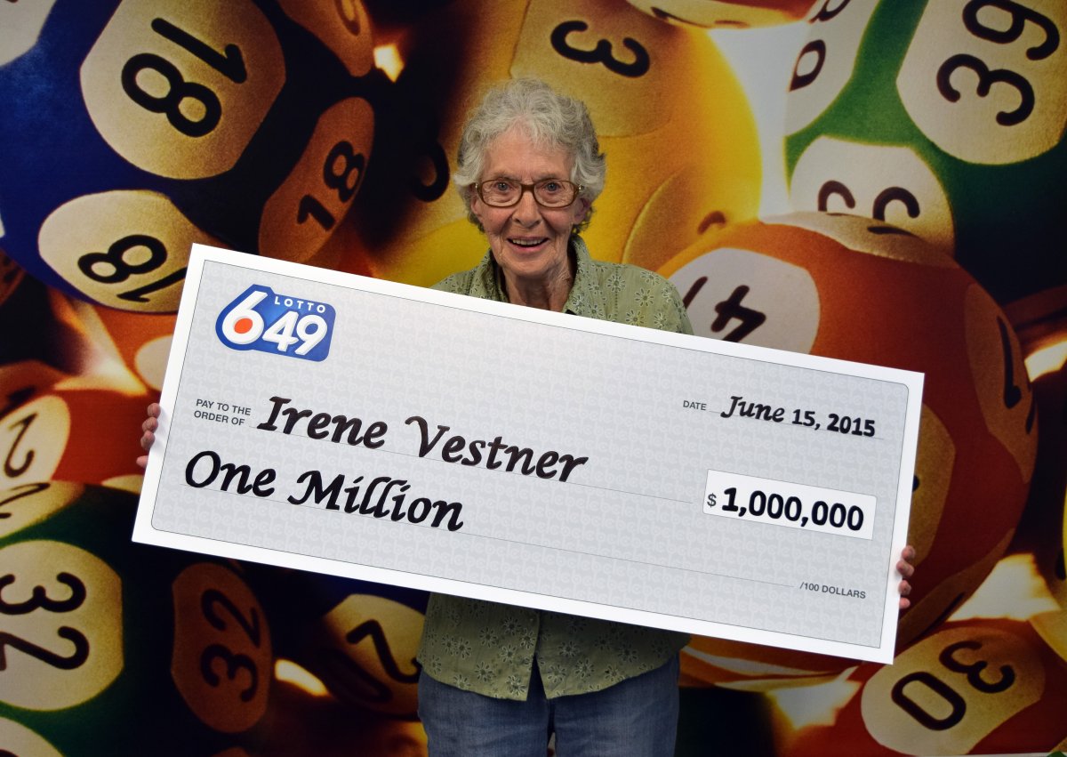 Penticton resident Irene Vestner is $1 million dollars richer after winning in a Lotto 6/49 draw. 