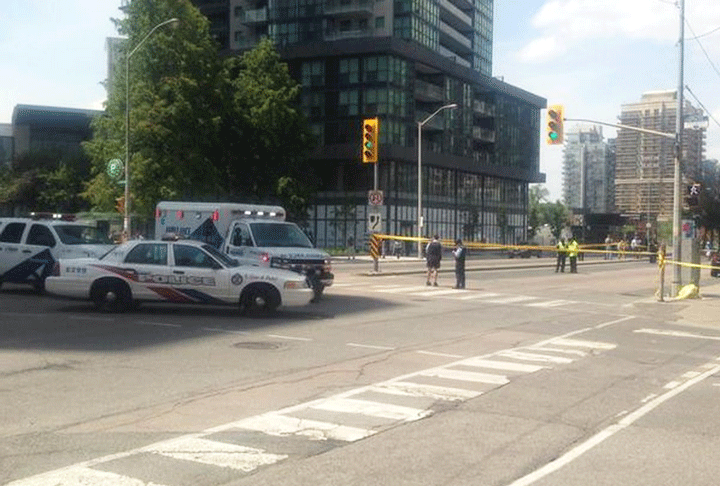 At least three people were hit by a car that jumped the curb on Yonge Street, June 11, 2015.