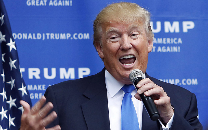 Republican presidential candidate Donald Trump speaks at a house party in Bedford, N.H. on  June 30, 2015.