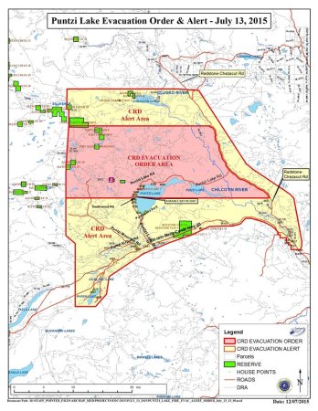 Evacuation Alert remains for Puntzi Lake wildfire | Globalnews.ca