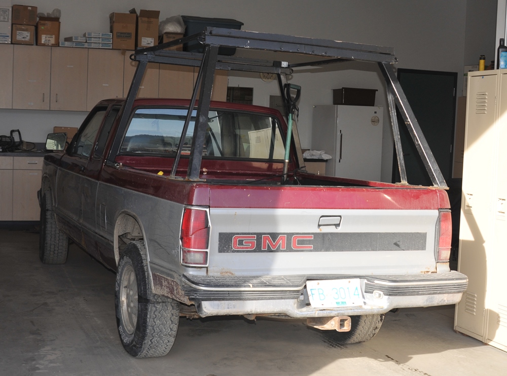 Teneycke is believed to be driving a 1990 2 tone red and grey extended cab GMC 1/4 ton truck that could be equipped with a box rack on it.