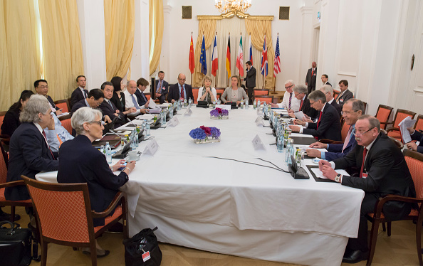 Foreign ministers meet during the nuclear talks between the E3+3 (France, Germany, UK, China, Russia, US) and Iran on July 07, 2015 in Vienna, Austria. Negotiators with USA, Britain, China, France, Germany and Russia are meeting with Iran to finalize an interim deal over Iran's nuclear program.
