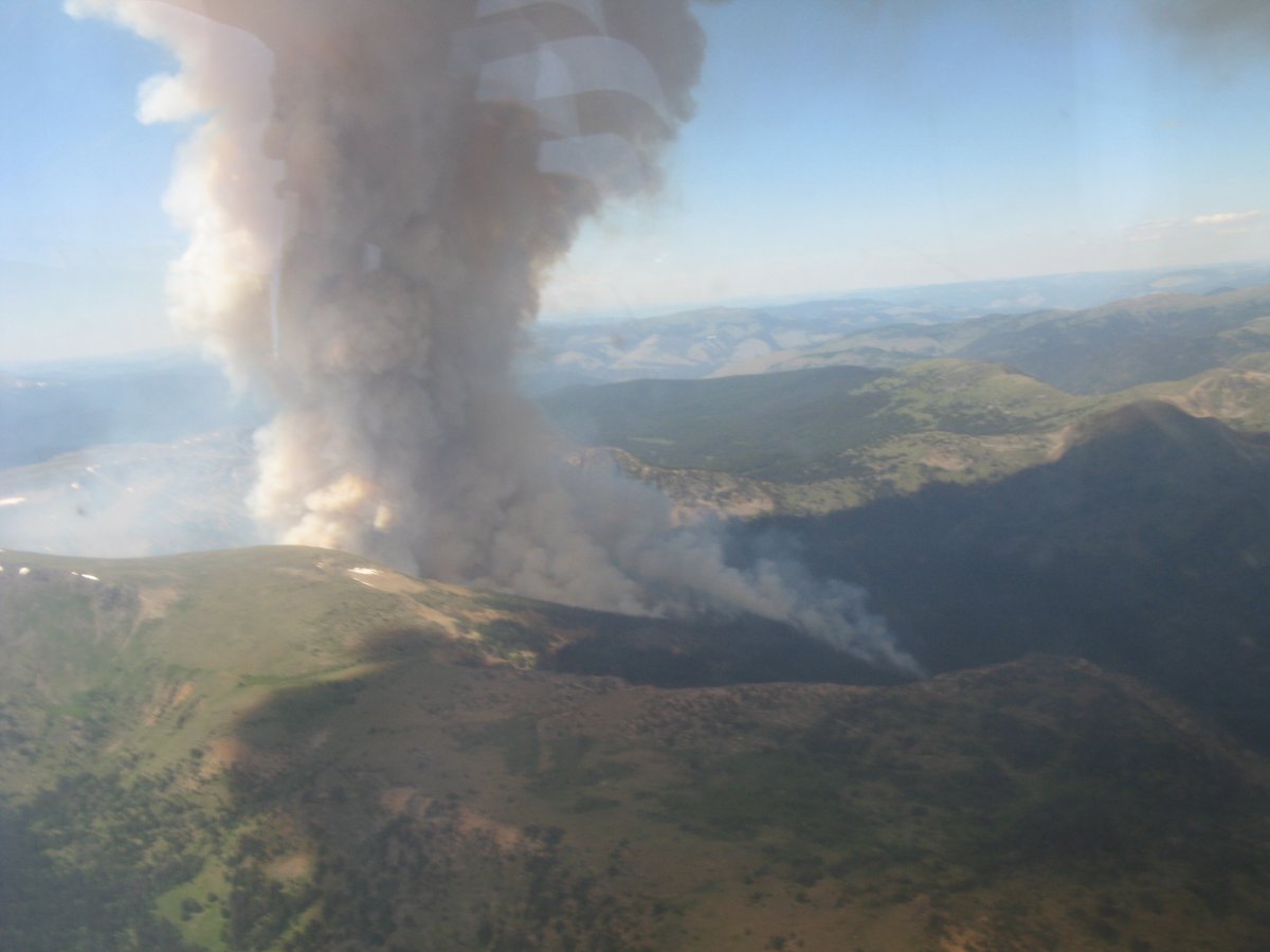 The Newby Lake fire,  burning south of Keremeos . 