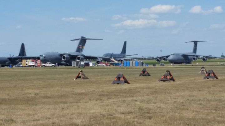 Canadian and U.S. Forces aircraft on tarmac