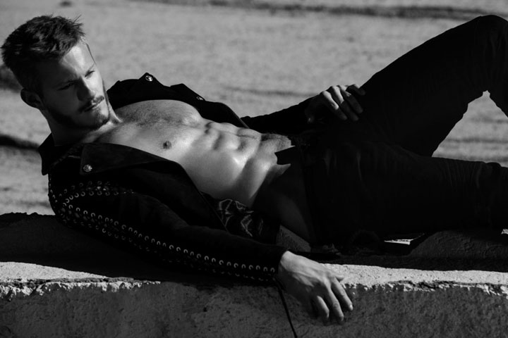 Alexander Ludwig, pictured in one of the photos for Flaunt Magazine.