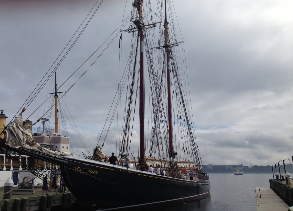 The Bluenose II has been sidelined by problems with its steering pump.