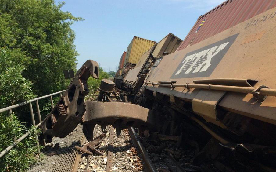 Train cars following a derailment near Bowmanville Saturday July 18, 2015.