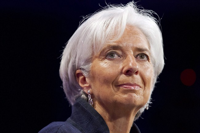 International Monetary Fund (IMF) Managing Director Christine Lagarde attends the Institute for New Economic Thinking Conference on Finance and Security at the IMF, Wednesday, May 6, 2015, in Washington. 