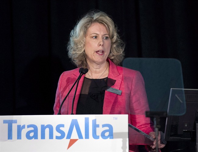 TransAlta Corp. CEO Dawn Farrell speaks during at the company’s annual general meeting in Calgary on Tuesday, April 29, 2014.