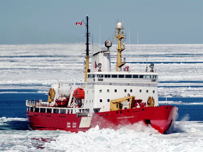 The CCGS Pierre Radisson is one of the two ice breakers that helped free the Akedemik Ioffe which ran aground in northern Canada on Friday.