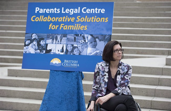 British Columbia Minister of Children and Family Development Stephanie Cadieux attends an announcement in downtown Vancouver, B.C. Friday, March 27, 2015.