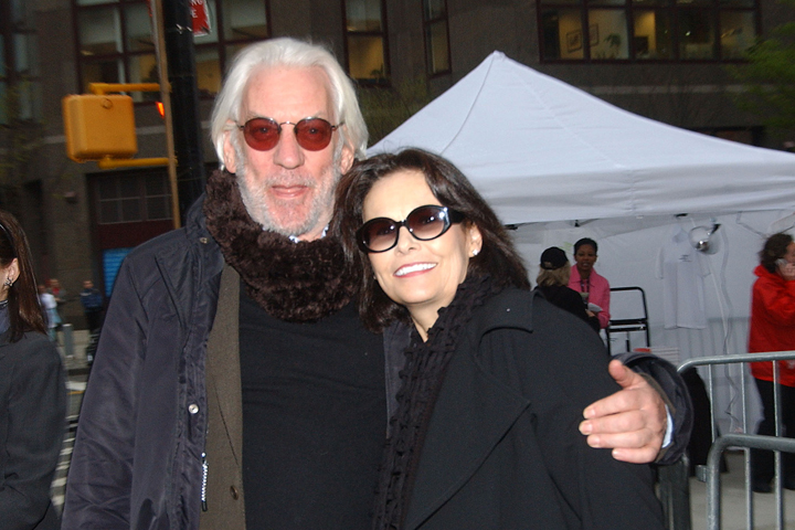 Donald Sutherland and wife Francine Racette, pictured in 2005.