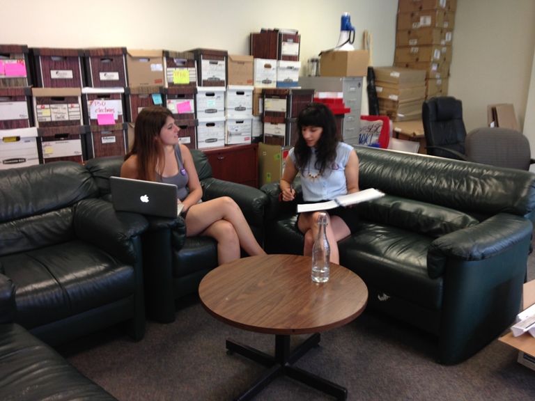 Organizers Kaitlynne Lowe and Kym Sweeney discuss the details of the crisis line.