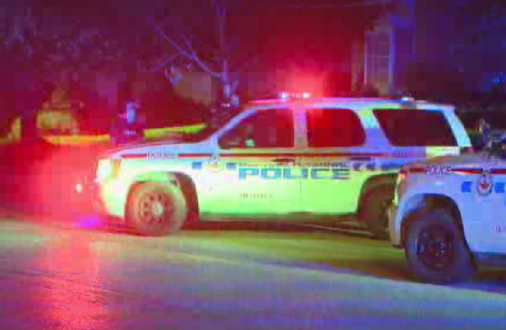 Police investigate a fatal stabbing in Pickering on July 2, 2015.