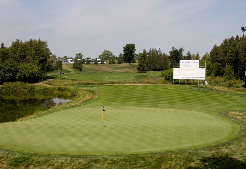 The 18th hole on the south course at Angus Glen Golf Club is shown in Markham, Ont.