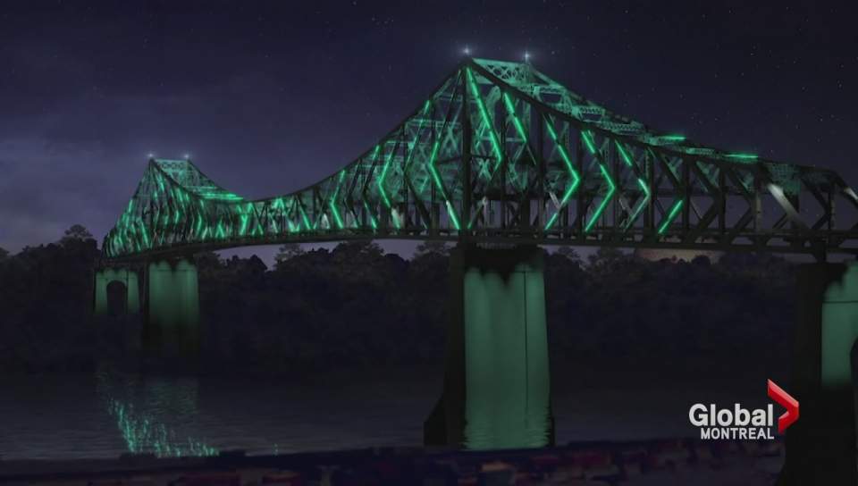 The Jacques-Cartier Bridge will be illuminated to celebrate Montreal's 375th annivrsary celebrations in 2017.