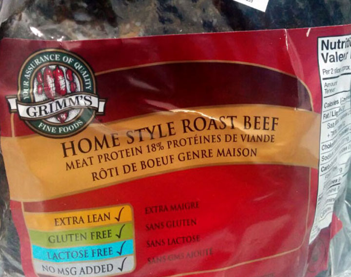 Grimm's Fine Foods Brand Home Style Roast Beef has been recalled.