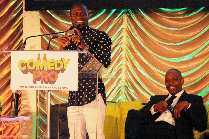 Kevin Hart, left, and Dave Chappelle pictured at the Just For Laughs festival on July 24, 2015.