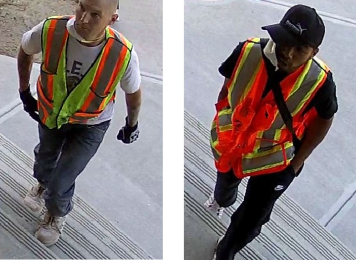 Vancouver police arrested the man on the left and are still searching for the other suspect in connection with a home invasion in East Vancouver on June 17, 2015.