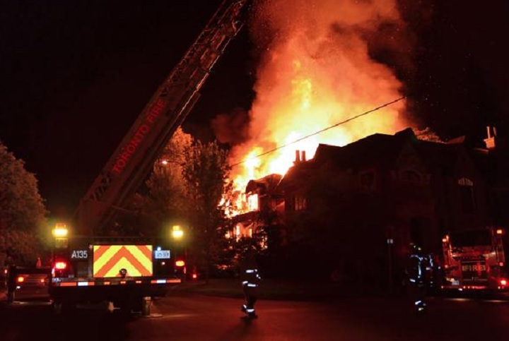 A 3-alarm fire destroyed a home under construction in North York on July 24, 2015.