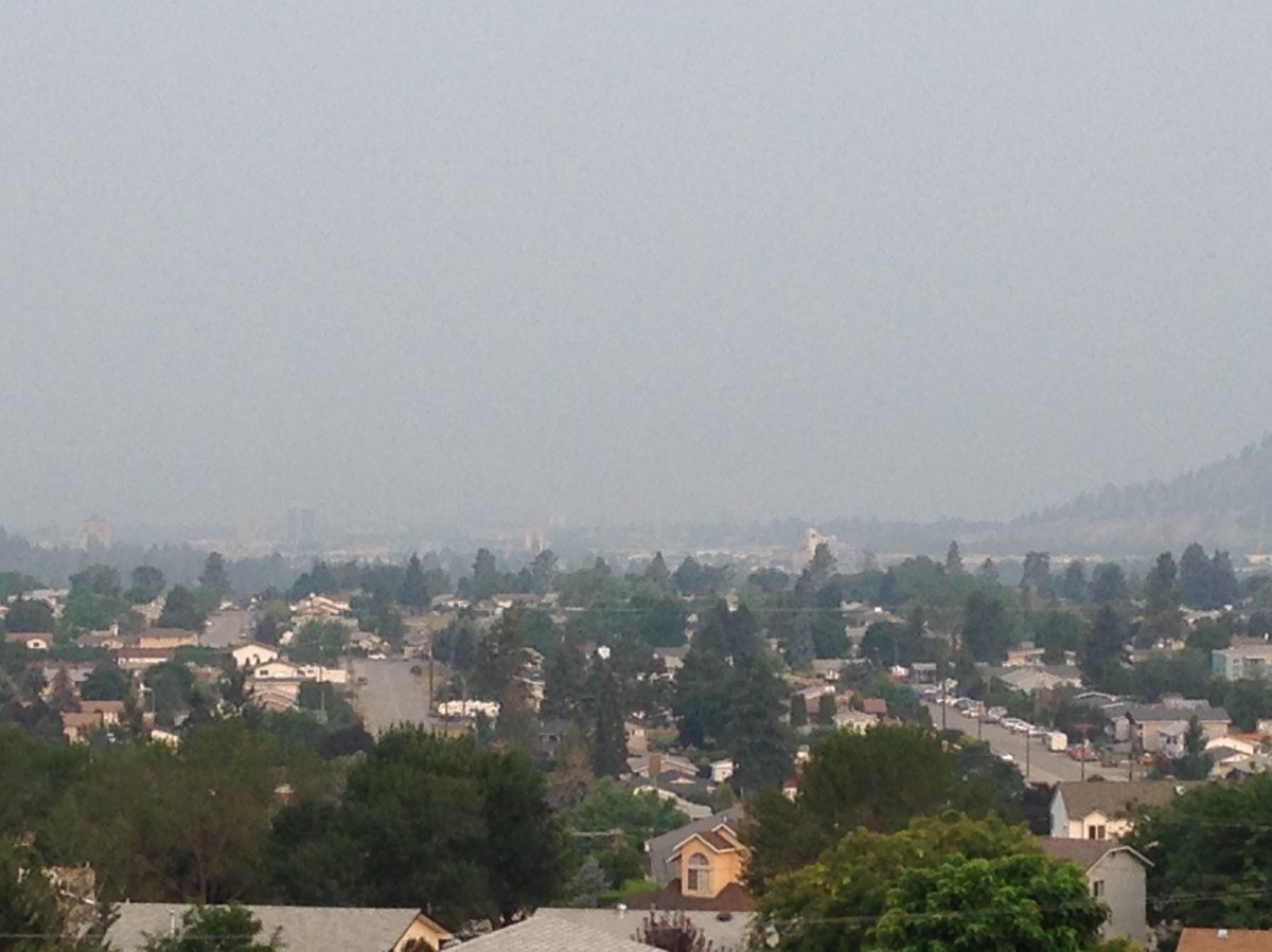 Smoke from the 180 wildfires burning in BC has funneled its way into the Okanagan. 