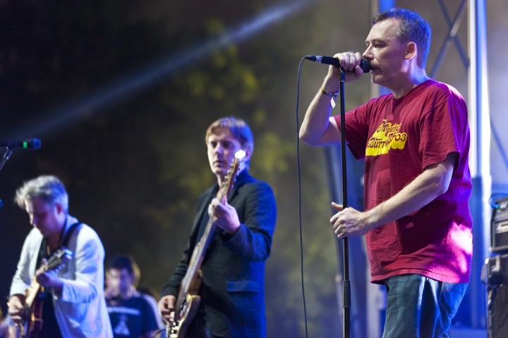 The Jesus And Mary Chain perform on the Green stage during the second day of Osheaga in 2012.