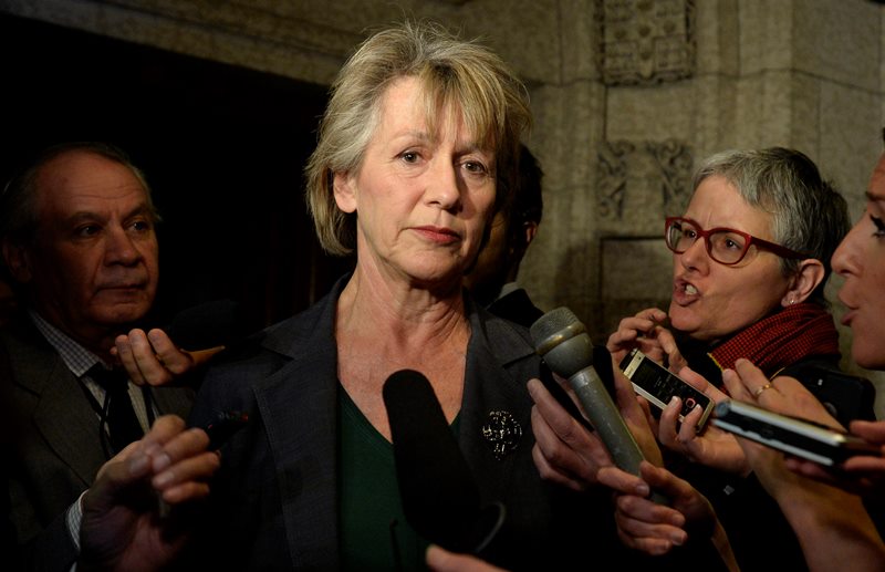 Liberal MP Joyce Murray Scrums with media in Ottawa on Tuesday, March 24, 2015. 