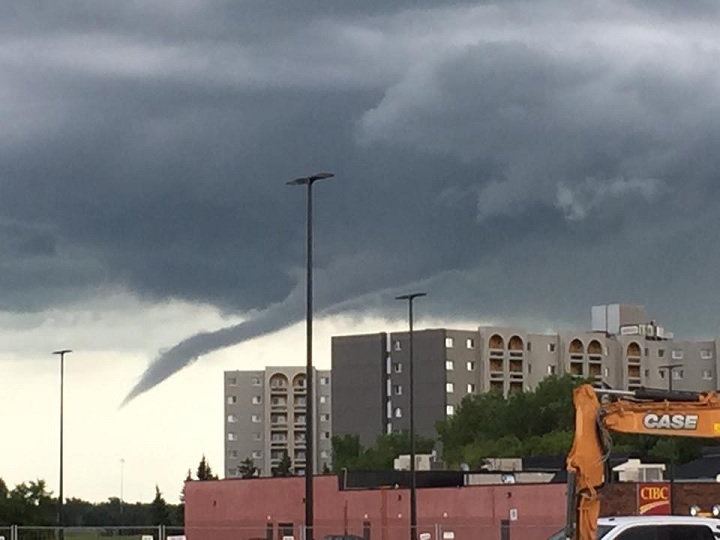 Funnel cloud seen from south Winnipeg on Monday, July 13, 2015.