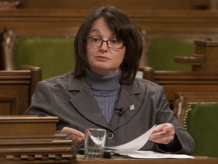 NDP MP for Montcalm Manon Perreault during Question Period in the House of Commons in OTTAWA, Friday December 2, 2011.