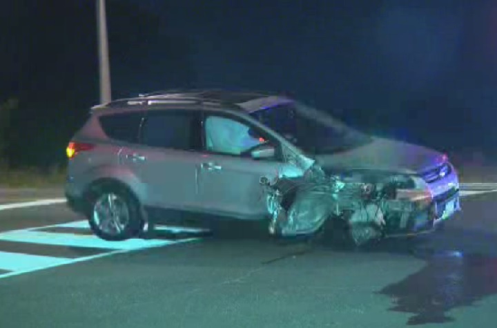 A male motorcyclist is dead following a crash with another vehicle in Brampton overnight.