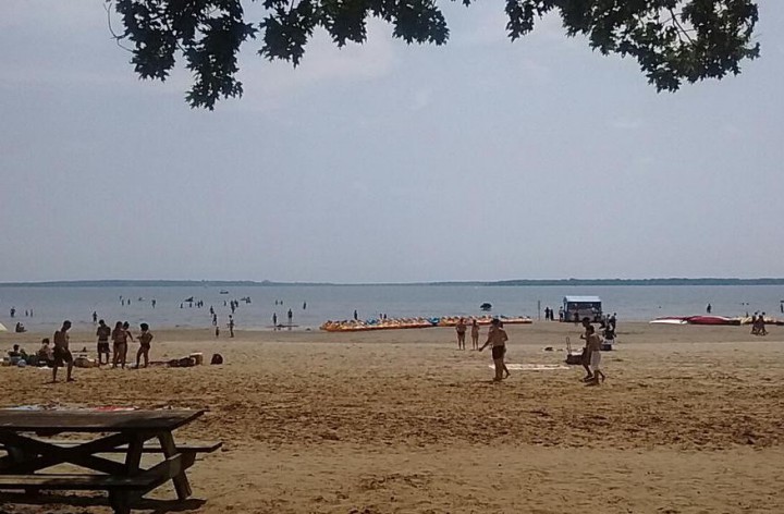 Montrealers are beating to heat at Oka beach, Monday, July 27, 2015.