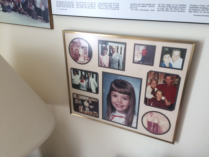 A photo of Nicole Morin hangs in her father's home.