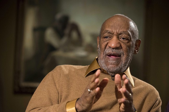 In this Nov. 6, 2014 file photo, entertainer Bill Cosby gestures during an interview at the Smithsonian's National Museum of African Art in Washington.