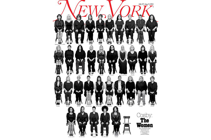 Thirty-five women who have accused Bill Cosby of sexual assault appear on the cover of 'New York' magazine.
