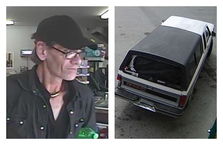 RCMP are looking for a man supected in connection of armed robbery in Oliver earlier this week.