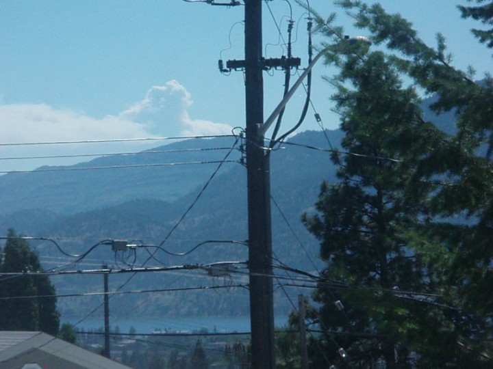 At least one person has already reported seeing  smoke in the sky in Penticton.