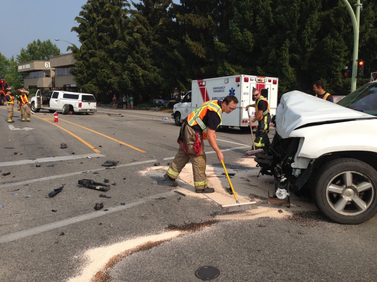 Vehicle loses wheels in Kelowna intersection crash - image