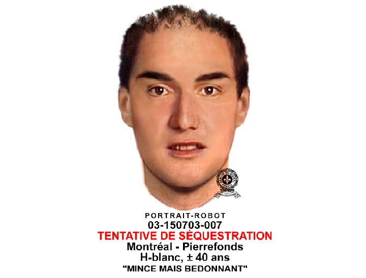Police have released a robo-portrait of the alleged Pierrefonds abductor.