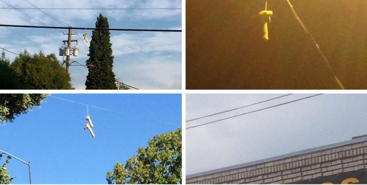 dildos hanging from Portland power lines