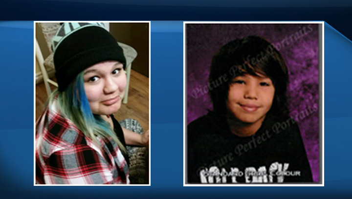 Prince Albert police are asking the public for help locating Morgan Hystad (l) or Ty Johnson, two youth missing in separate cases.