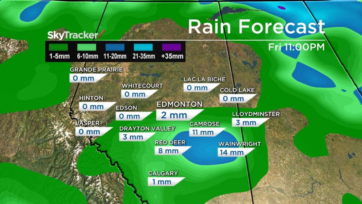 This rain forecast from the RPM 12KM Model created on Thursday July 2 shows general rainfall totals predicted for the storm.
