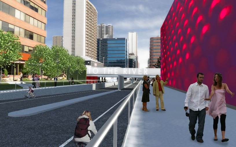 An artists rendering of plans to redevelop the 8 Street S.W. corridor.