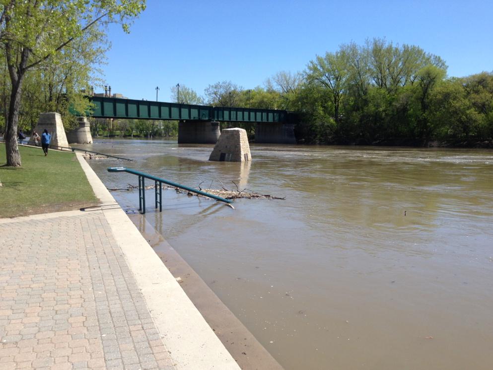 This is what the Riverwalk at the Forks looked like on May 19, 2015.