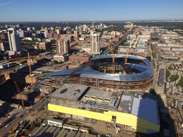 Rogers Place continues to take shape in downtown Edmonton, Tuesday, July 28, 2015. 