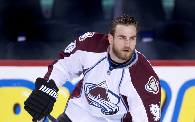 NHL player profile photo on Colorado Avalanche's Ryan O'Reilly during a game against the Calgary Flames in Calgary, Alberta on Dec. 4, 2014. 