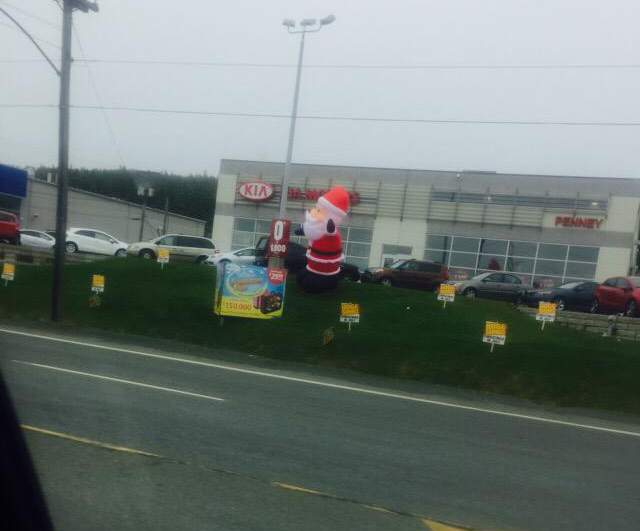 A Kia dealership in Newfoundland has decided that it feels closer to Christmas than summer.