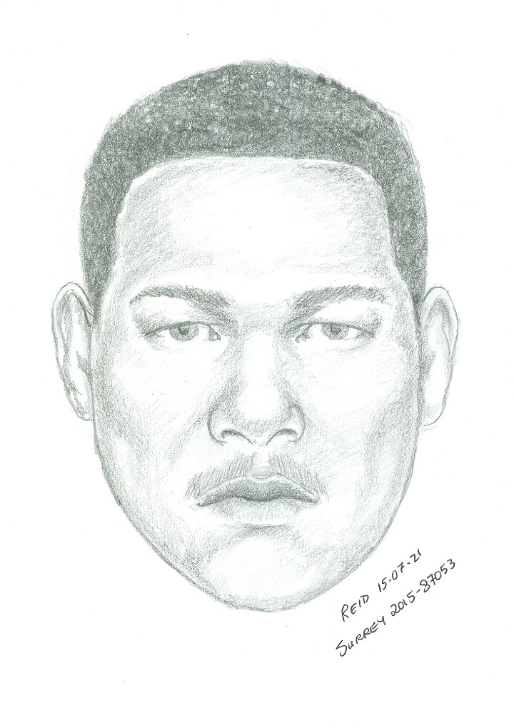 A sketch of the suspect involved in the alleged assault.